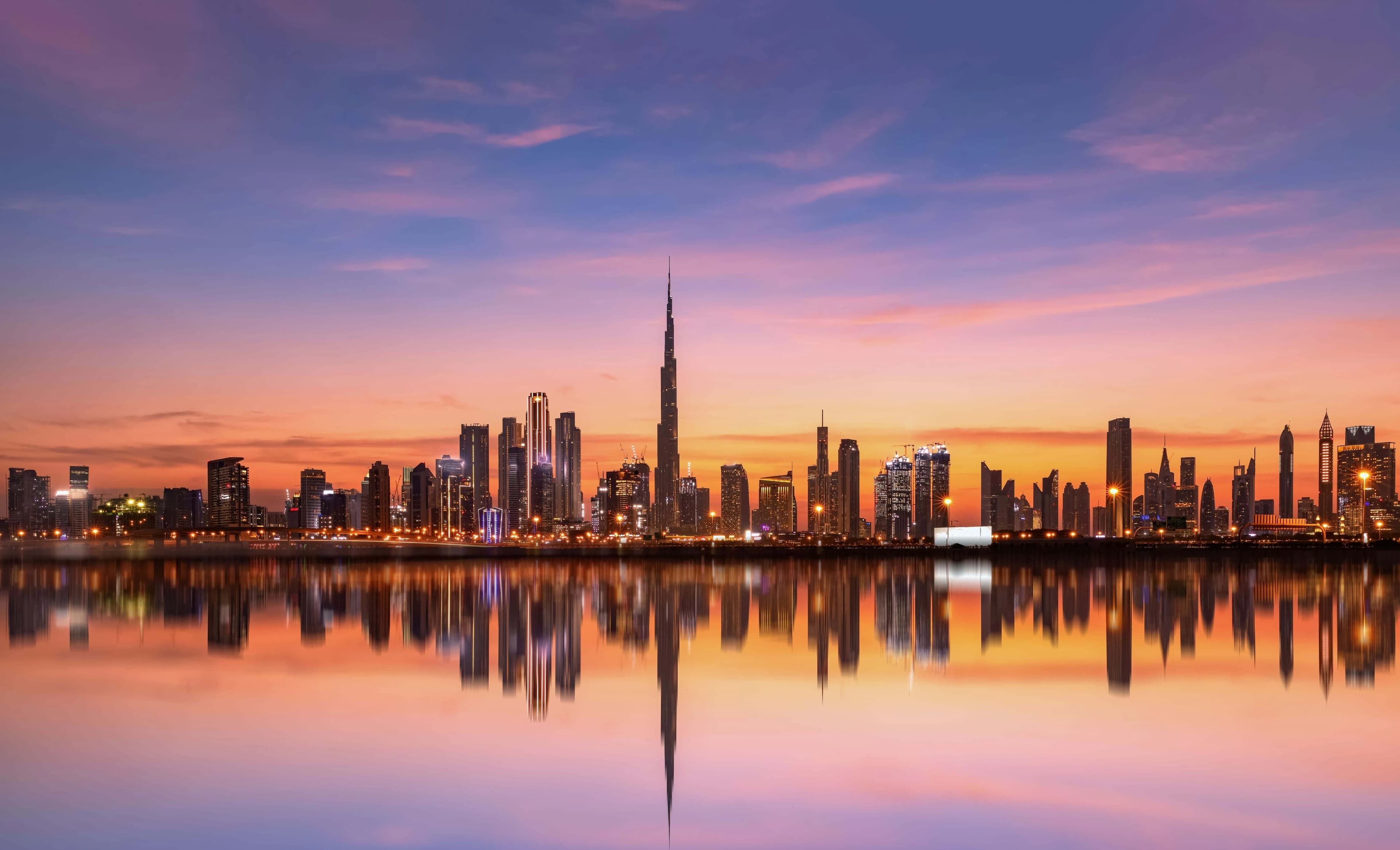 The stunning Dubai skyline offers breathtaking views day and night